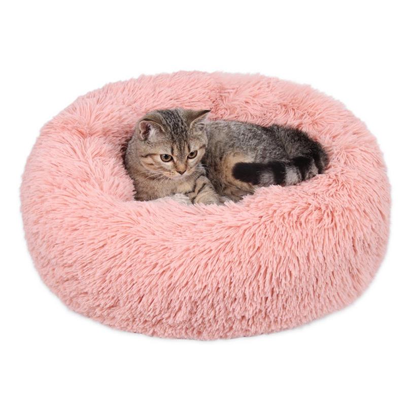 Donut Dog Bed Donut Dog Bed With Ultra-soft Texture Warm Soft Plush Round Pet Bed Soft Winter Warm Plush Donut Pet Bed Cat